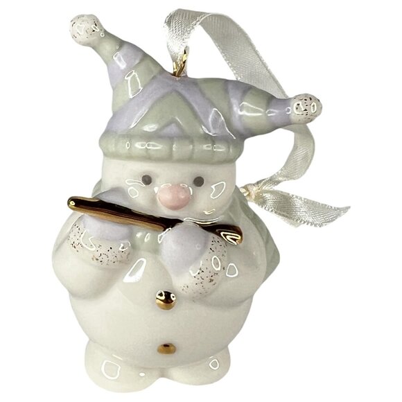 3 Lenox Snowman Christmas Ornaments Standabouts Figurine Set Musician Drum Flute - Picture 8 of 9